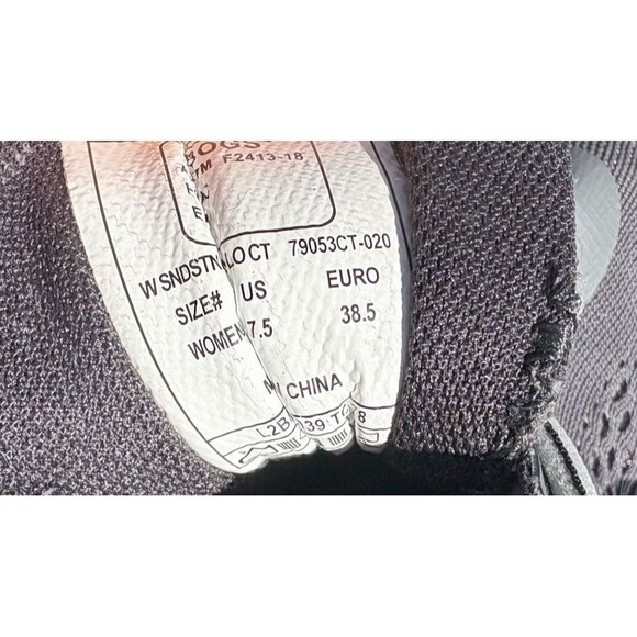 BOGS Sandstone Knit Low Composite Safety Toe Black Gray Shoes Women’s Size 7.5 - Picture 11 of 12